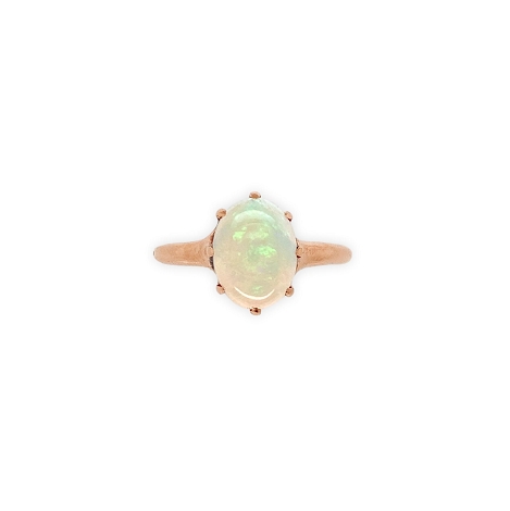 9K Rose Gold Ring with Oval Opal Size 7.25   j7666